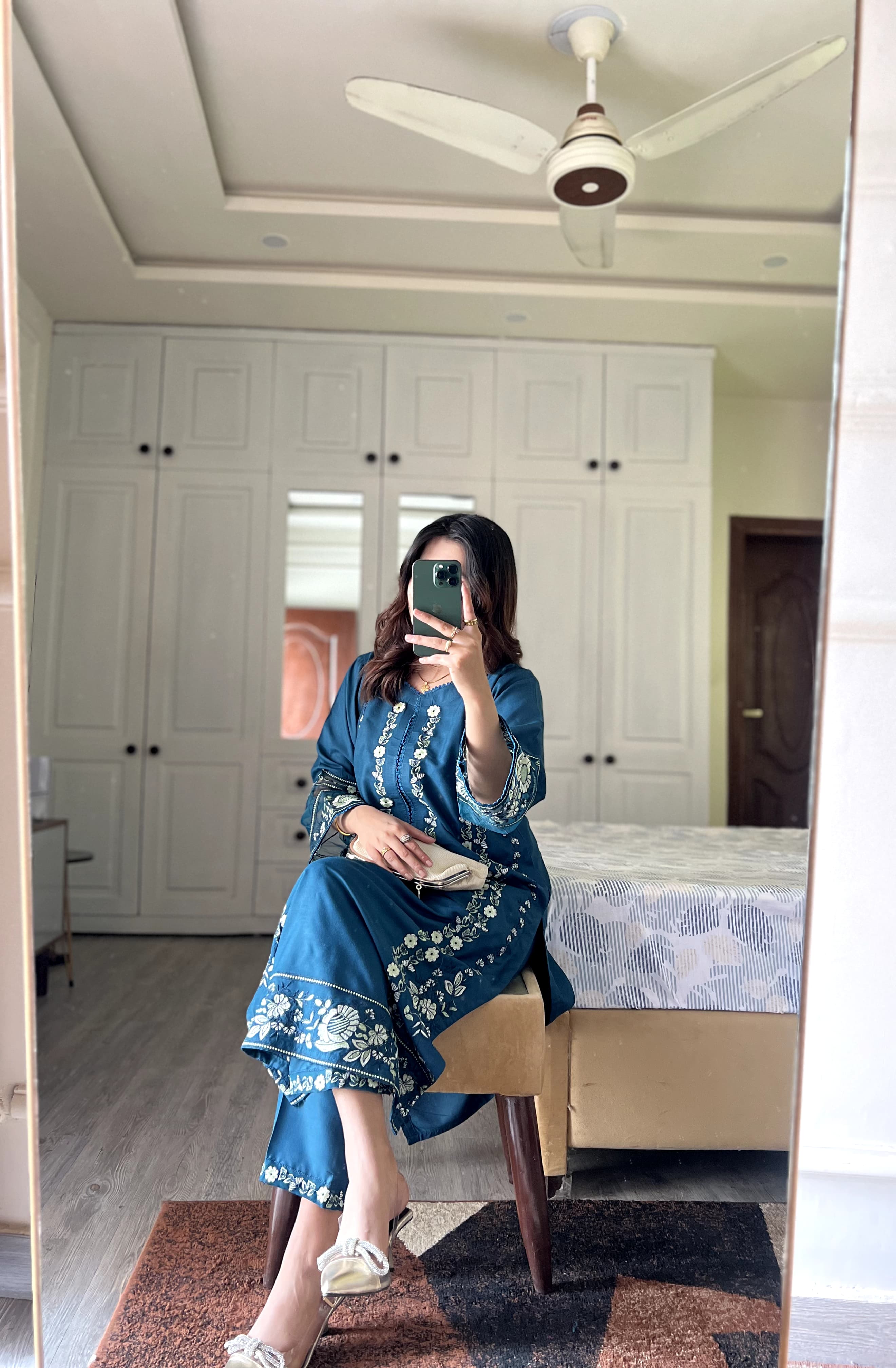 Saher embriodered long length