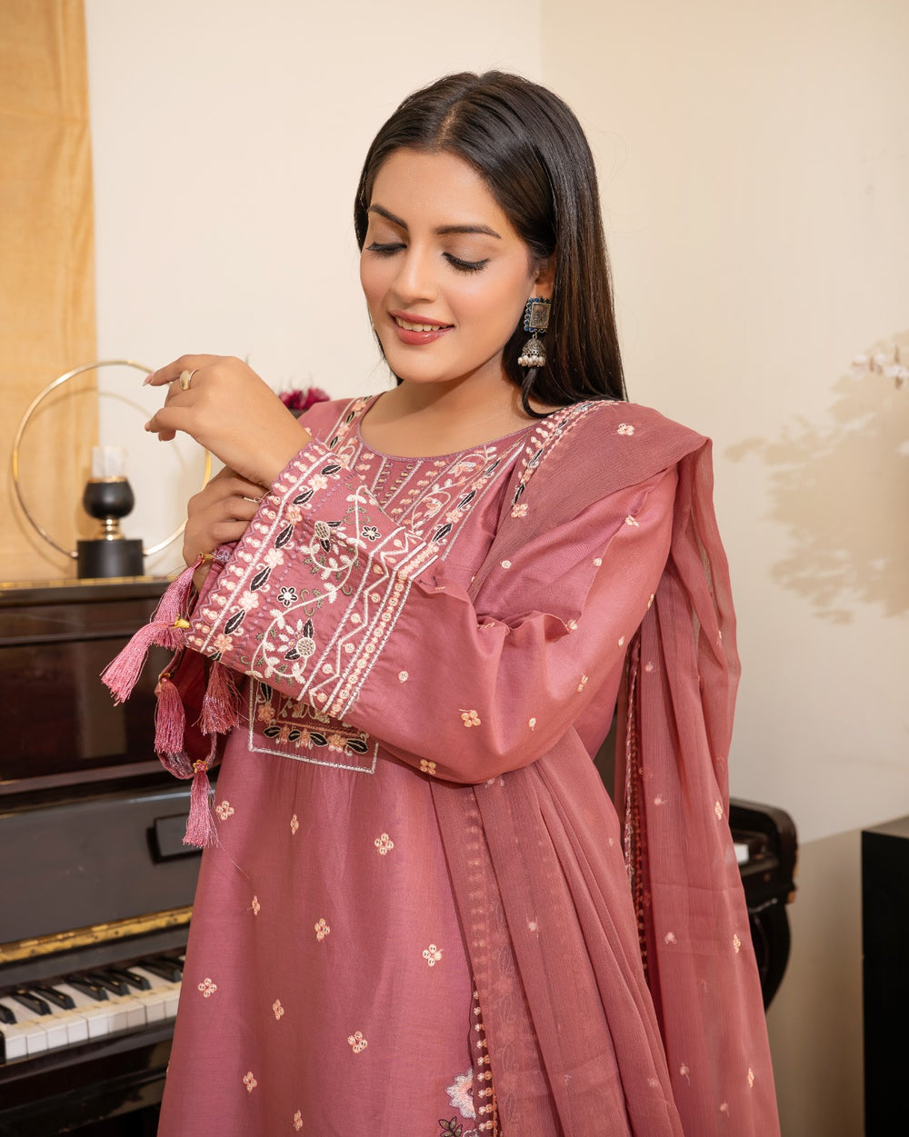 DUSTY ROSE EMBROIDERED 3PC